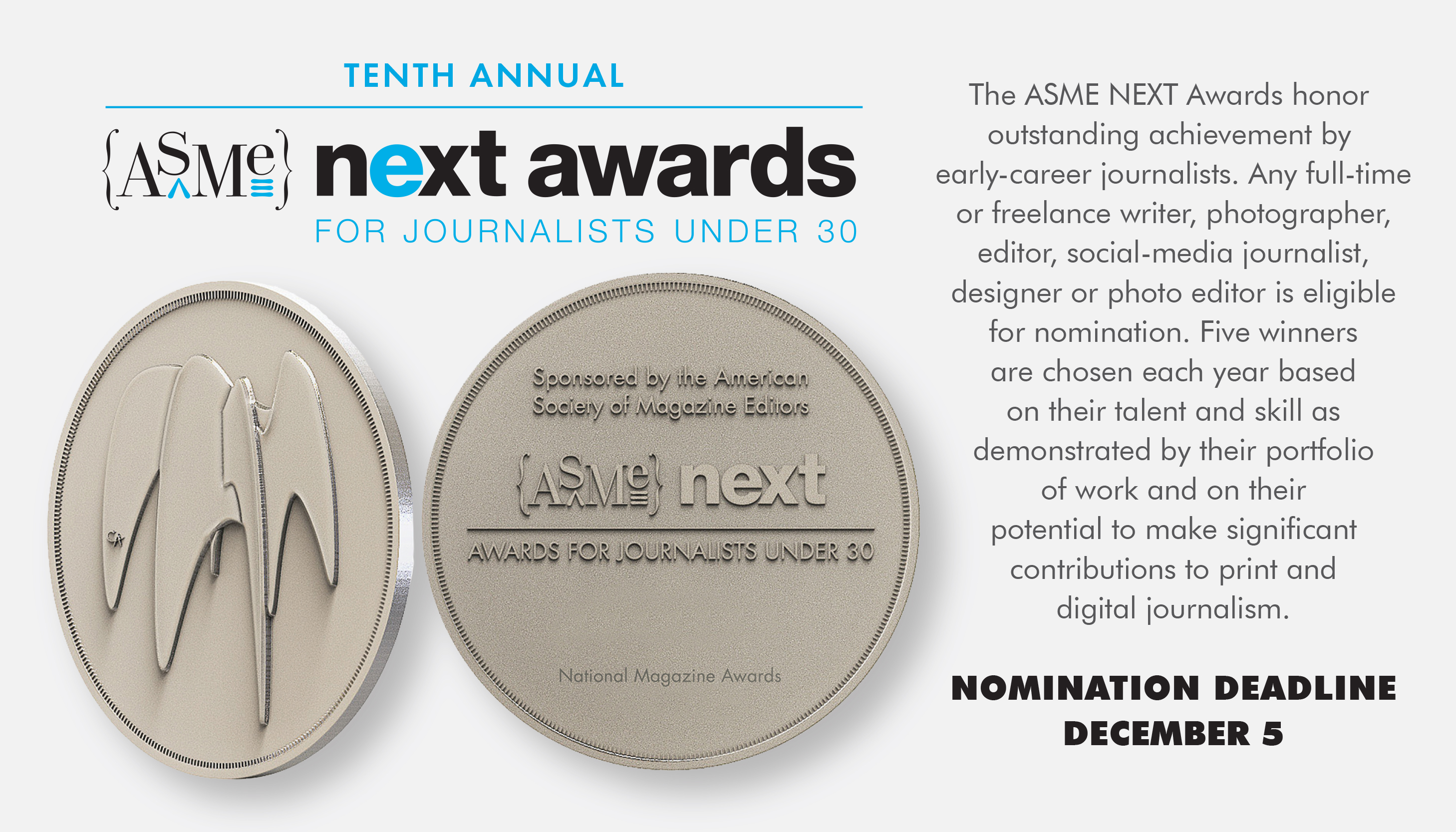 ASME NEXT Awards for Journalists Under 30